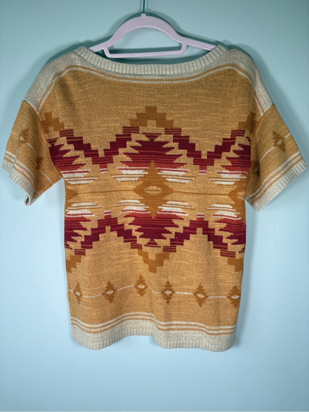 NWT Pendleton Southwest Aztec Short Sleeve Knit Sweater XS - Picture 5 of 10